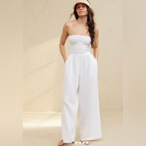 American Eagle  Gauzy Strapless Jumpsuit